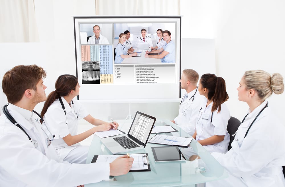 Team of doctor attending a webinar